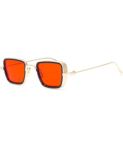 Punk Small Frame Men and Women Sunglasses Outdoor Vacation Sunshade Decorative Glasses (Color : E, Size : Medium) Medium B $2...