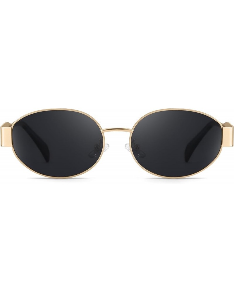 Retro Oval Sunglasses for Women Trendy Designer Sun Glasses Womens Shades Fashion Accessories for 2024 IF3455 C01 Gold | Grey...