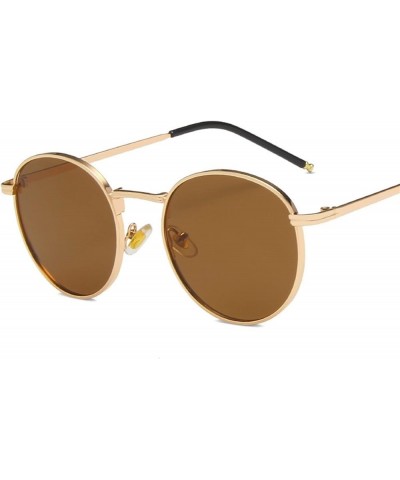 Fashion Metal Round Frame Sunglasses for Men and Women Retro Sunglasses (Color : F, Size : 1) 1 E $13.23 Designer