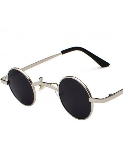 Trending Wide Bridge Retro Rock Punk Sunglasses Classic Small Round Clear Glasses 03 Silver Black As Picture $17.90 Sport
