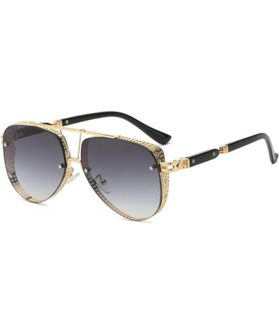 Metal Mesh Decorative Sunglasses for Men and Women, Beach Glasses for Outdoor Vacation (Color : E, Size : Medium) Medium A $1...