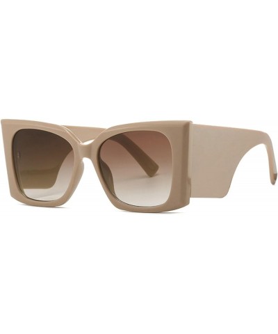 Fashion Oversized Square Cat Eye Sunglasses For Women Luxury Big Wide Frame Men Sun Glasses Femle Shades Brown $9.88 Oversized