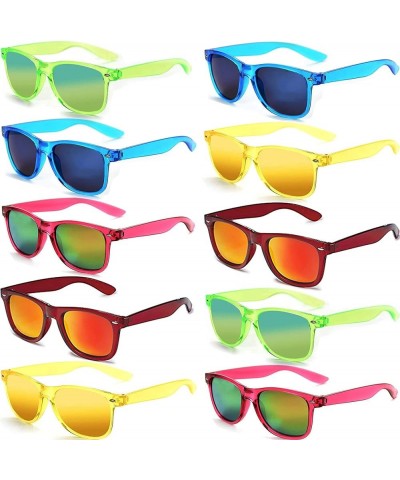 Wholesale Sunglasses Bulk for Adults Party Favors Retro Classic Shades Trans Mirror 10 $9.20 Square