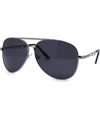 Mens Tear Drop Shape Air Force Officer Style Pilots Sunglasses Silver Black $10.59 Pilot