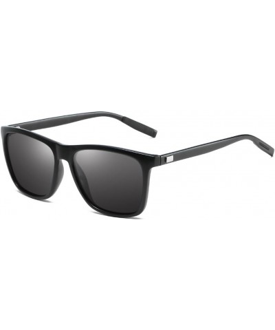 SHENQI Polarized sunglasses men's retro aluminum frame retro sports Sunglasses driving lampshade 100% UV protection 0733 Blac...
