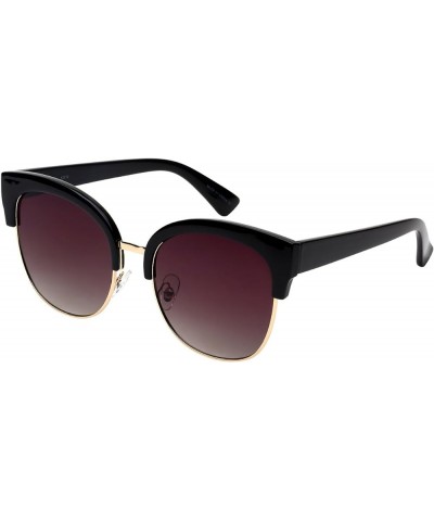 Edge I-Wear Horned Rim Half Frame Sunglasses w/Flat Gradient Lens 32172TT-FLAP Black Grey $8.69 Rimless