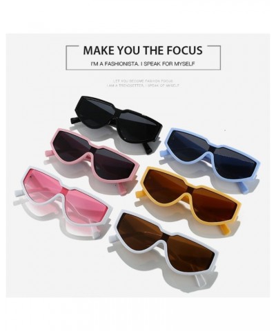 One Piece Punk Sunglasses Women Sports Skiing Goggle Men Cat Eye Sun Glasses For Ladies Shades C6 White Pink $18.40 Goggle
