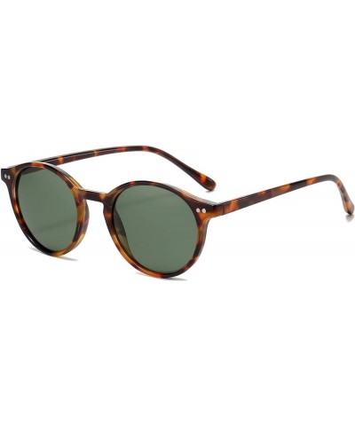 Classic Polarized Round Sunglasses for Women Men Vintage Style Lightweight Circle Frame Sun Glasses Tortoise/Green $7.79 Round