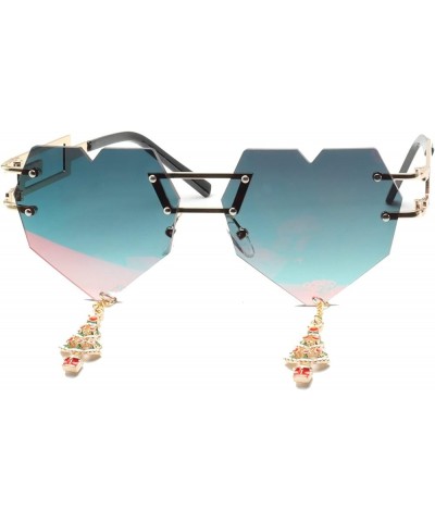Heart Shaped Rimless Sunglasses Candy Heart Sunglasses Heart Frameless Glasses Colorful Tinted Eyewear Red $11.16 Rimless