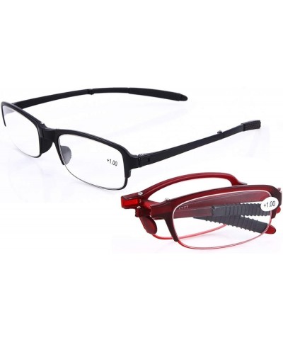 Compact Mini TR90 Pocket Folding Reading Glasses with Clip Holder Zipper Case 2 Pairs Mixed Color/Black + Red $10.02 Rectangular