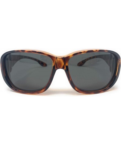 Men Women Large Polarized Fit Over Sunglasses Wear Over Glasses Tortoise $14.68 Shield