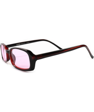Classic Vintage Retro 80s 90s Indie Fashion Lens Rectangle Sunglasses Red $10.59 Rectangular