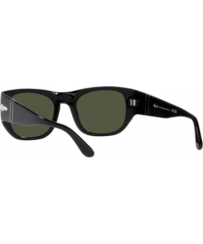 PO3308S Rectangular Sunglasses Black/Green $102.00 Rectangular