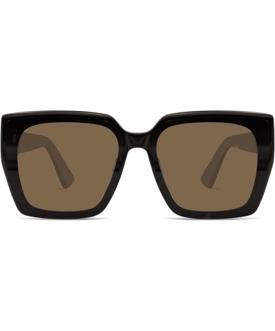 Acetate polarized oversized seamless designer trendy sunglasses women lentes de sol para mujer Brown $15.64 Square