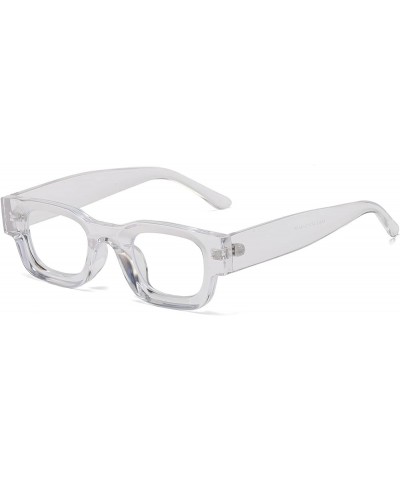 Modern Thick Rectangle Sunglasses for Women Men Retro 90s Chunky Square Polarized Sunnies Z2 Anti Blue Light Glasses/Transpar...