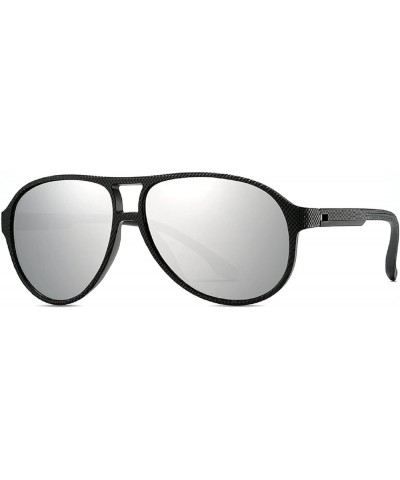 Polarized Square Sunglasses For Men and Women Matte Finish Sun Glasses UV Protection Glasses Silver $9.79 Square