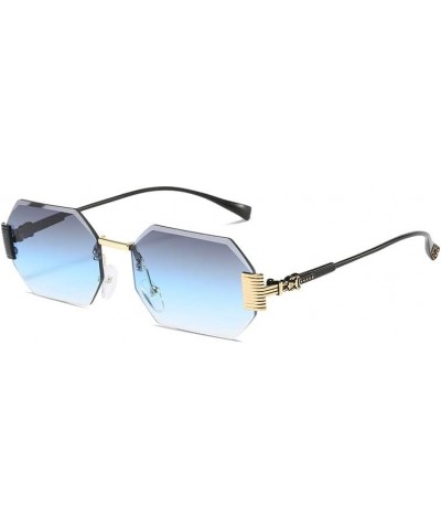 Polygonal Sunglasses for Women Personalized Frameless Cut Edge Glasses Octagonal Cut Edge Sunglasses (Color : C1, Size : PC) ...