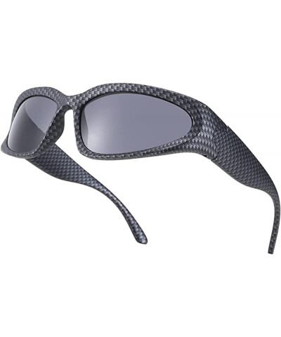 Wrap Around Sport Sunglasses for Women Men Sport Shades Glasses Y2K Sunglasses Grey Frame / Grey Lens $8.22 Round