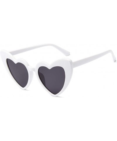 Heart Shaped Sunglasses for Women,Vintage Cat Eye Mod Style Retro Kurt Cobain Glasses White $6.99 Cat Eye