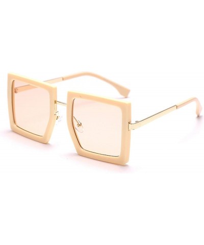 Vintage Women Sunglasses Ladies Oversized Sunglass Candy Color Square Sun Glasses Retro Eyewear Shades for Woman Brown&pink $...