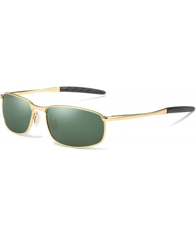 Fashion Sports Polarized Sunglasses for Men driving fishing aviator HD Lens Metal Frame Men's Sunglasses Gold-green $10.78 Av...