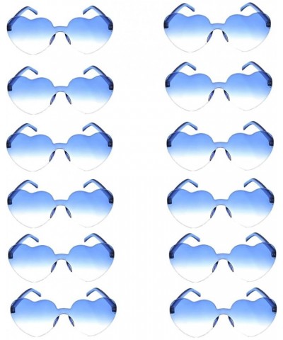 12 Pairs Heart Shape Rimless Valentines Sunglasses Love Glasses for Valentine's Day Easter 4th of July Party Favor Gradient B...