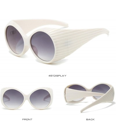 Retro Round Punk Sunglasses For Women Men Fashion Y2K Sun Glasses Ladies Candy Color Eyewear UV400 Shades 2pcs-white&red $9.1...