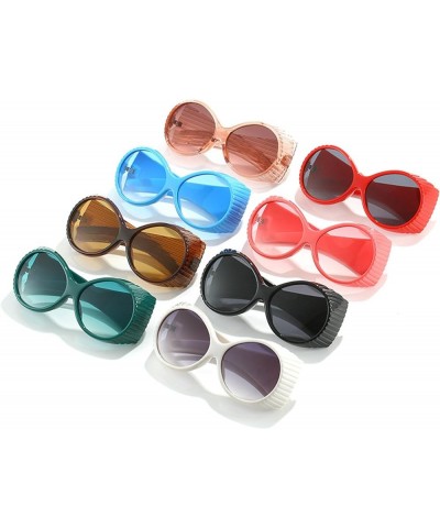 Retro Round Punk Sunglasses For Women Men Fashion Y2K Sun Glasses Ladies Candy Color Eyewear UV400 Shades 2pcs-white&red $9.1...