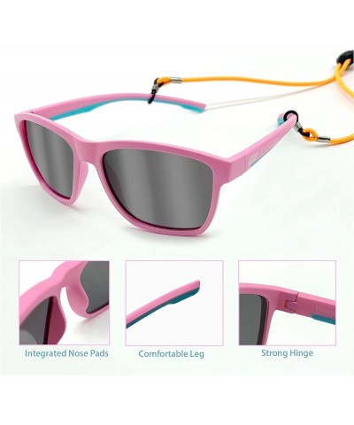 XII WY Kids Sunglasses Polarized UV Protection Flexible Rubber Glasses Shades for Boys Girls 70155p-s-01 $9.59 Round