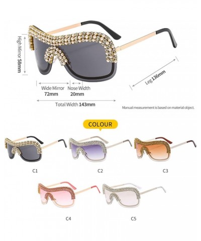 Oversized Y2k Sunglasses Women Sparkling Rimless Sun Glasses Big Rhinestone Feamle Shades Gray $10.96 Square