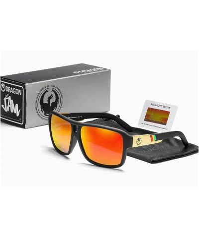 Square Polarized Sunglasses Men Women Jam Designed Male Black Outdoor Sport Polarization UV400 Sun Glasses Eyewear (Color : w...