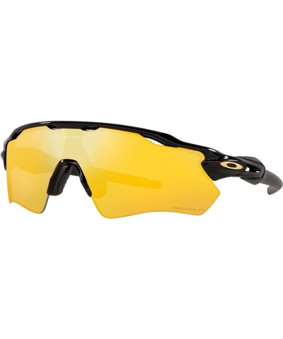 Men's Oo9208 Radar Ev Path Rectangular Sunglasses Polished Black/Prizm 24k Polarized $59.99 Sport