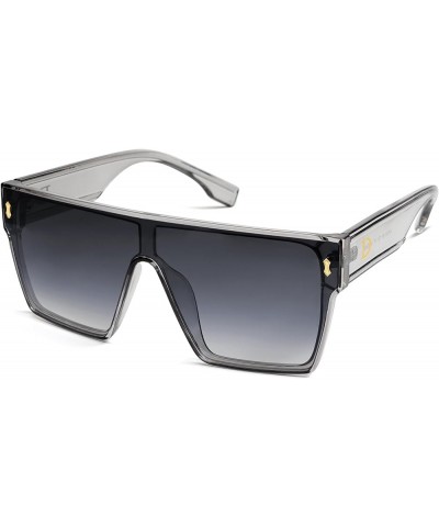 Oversized Trendy Square Sunglasses For Women Men Rectangle Fashion Sun Glasses AR82128 A2 Sliver/Sliver $10.06 Oversized