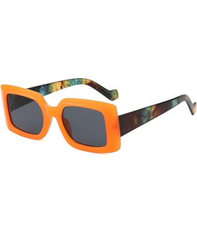 Rectangle Sunglasses Women 2021 Fashion Jelly Color Leopard Print Sun Glasses Men Vintage Small Square Eyewears Orange $10.01...
