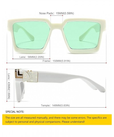 Retro Square Thick Sunglasses Women Men Fashion Oversized Hip Pop Black Shades Luxury Gold Metal Eyewear 10 $10.59 Rectangular