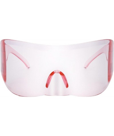 Oversized Mask Y2k Sunglasses Women 2024 Trend Punk Goggle Sun Glasses For Men 2000's Designer Shield Eyewear Pink $9.15 Over...