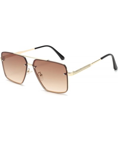 Square Frame Frameless Metal Men Outdoor Driving Fashion Sunglasses (Color : E, Size : 1) 1 G $15.42 Designer