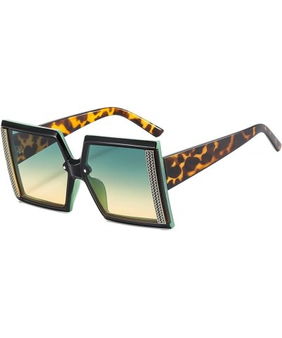 Retro Big Square Street Shot Men and Women Sunglasses, Outdoor Vacation Beach Glasses (Color : A, Size : Medium) Medium A $16...