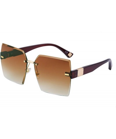 Rimless Sunglasses Ladies Square Frame Outdoor Holiday Glasses (Color : B, Size : Medium) Medium B $22.20 Rimless