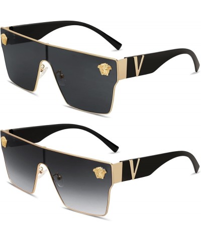 Oversized Square Sunglasses For Women Men Vintage Trendy Classical Gafas De Sol Para Mujer Sun Glasses AR82087 Black+gradual ...