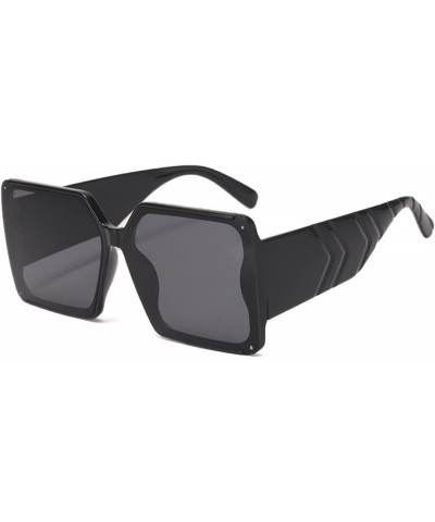 Large Frame Men's and Women's Sun Protection Square Sunshade Sunglasses Sunglasses (Color : Navy, Size : Medium) Medium Khaki...