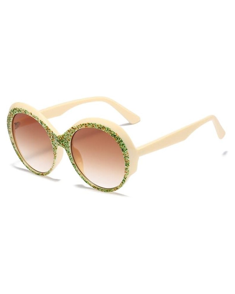 Summer Sunglasses for Women Dazzling Glasses Personality Print Retro Round Sunglasses UV400 (Color : C2, Size : PC) PC C6 $17...