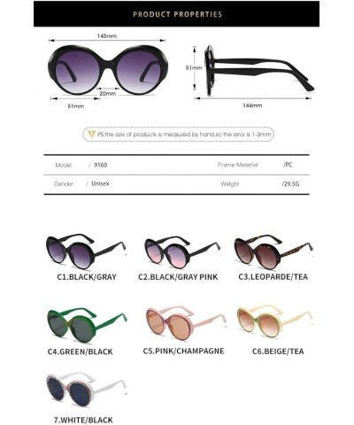 Summer Sunglasses for Women Dazzling Glasses Personality Print Retro Round Sunglasses UV400 (Color : C2, Size : PC) PC C6 $17...