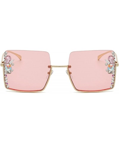 Oversized Square Rhinestone Sunglasses Women bling Crystal Party Glasses Vintage Sparkling Crystal Sun Glasses Pink $10.23 Ov...