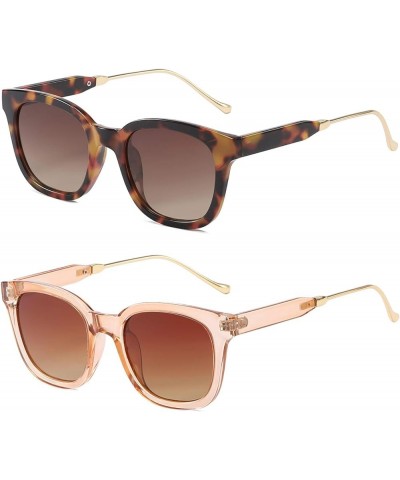 Retro Square Sunglasses for Women Classic Trendy Large Sunglasses Designer Ladies Shades UV400 Protection B4:tortoise+champag...