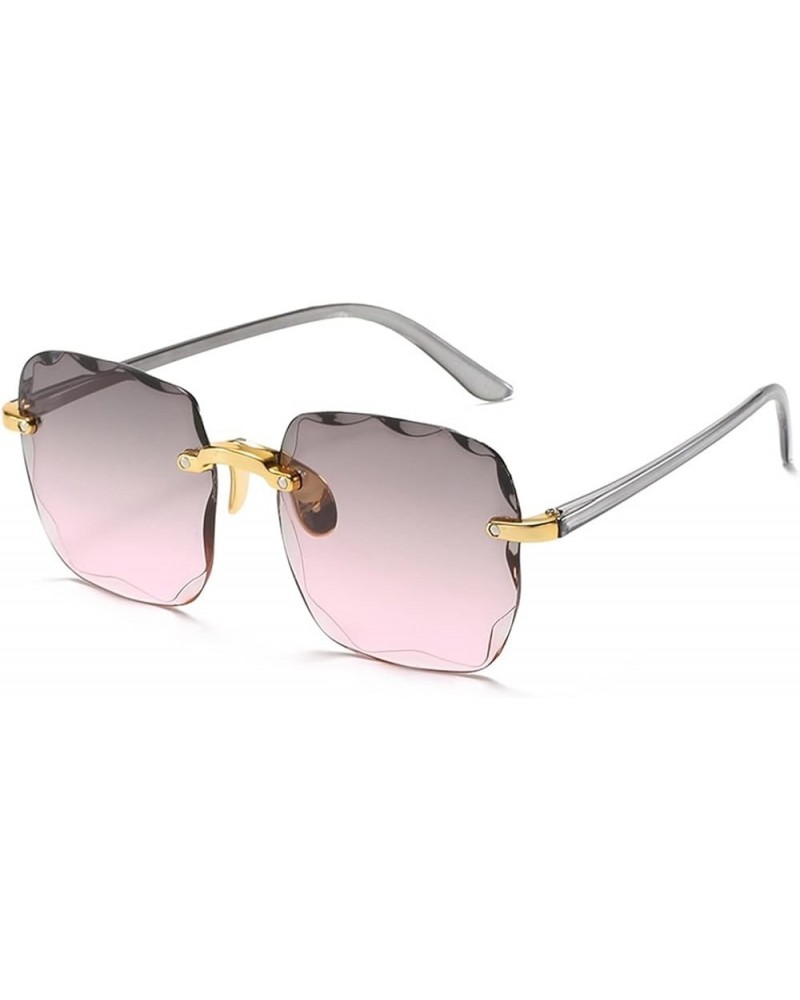 Large Frame Square Frameless Women Sunglasses Street Fashion Outdoor Beach Decorative Sunglasses (Color : A, Size : 1) 1 D $9...