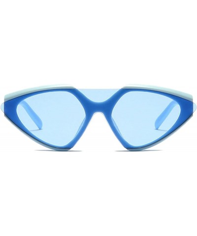 Women Sunglasses Vintage Triangular Irregular Cat Eye Hip Hop Men Glasses Blue $10.04 Cat Eye