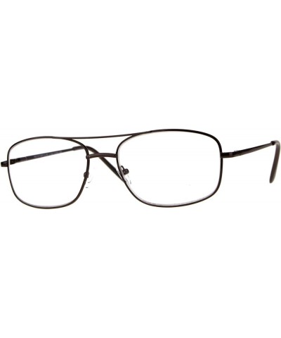 Clear Lens Glasses With Bifocal Reading Lens Metal Rectangular Spring Hinge Bronze $11.10 Rectangular