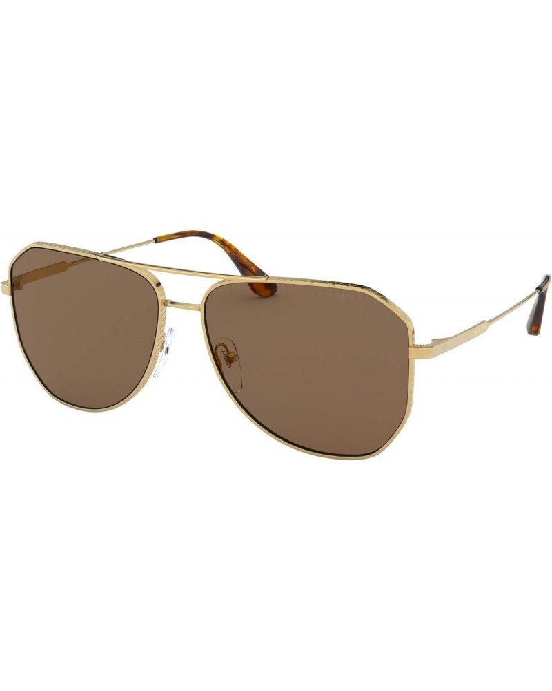 PR 63XS Men's Sunglasses Gold/Brown Mirror Internal Grey 58 $75.06 Pilot