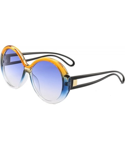 Fashion Men and Women Round Sun Shading Sunglasses Outdoor Vacation Shopping Sunglasses (Color : F, Size : Medium) Medium D $...